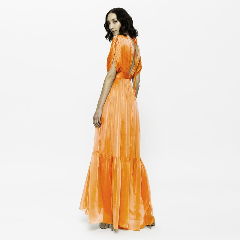 Thumbnail of Lerena Chiffon Evening Gown Orange image