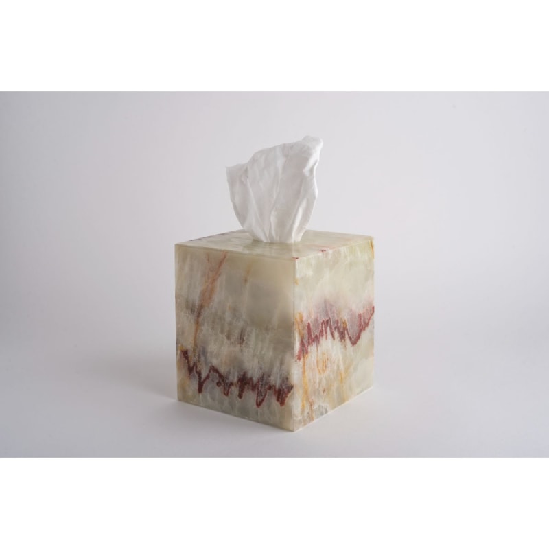 Thumbnail of Less Is More Tissue Box - Travertine Marble image