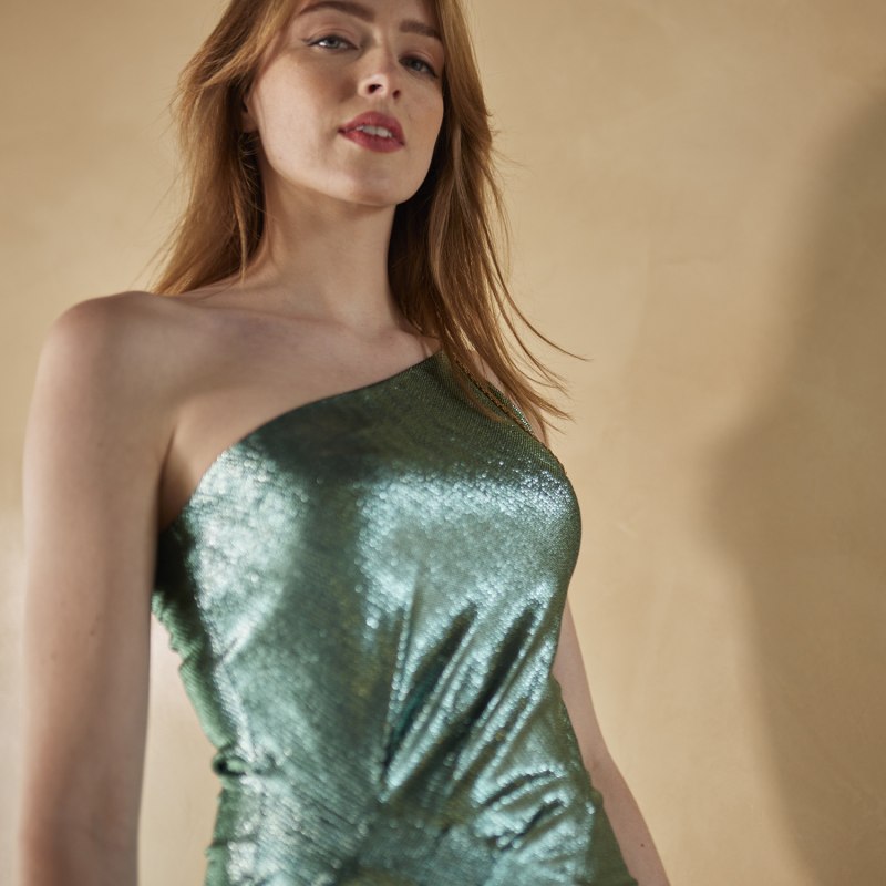 Thumbnail of Level Headed Green Metallic Dress image