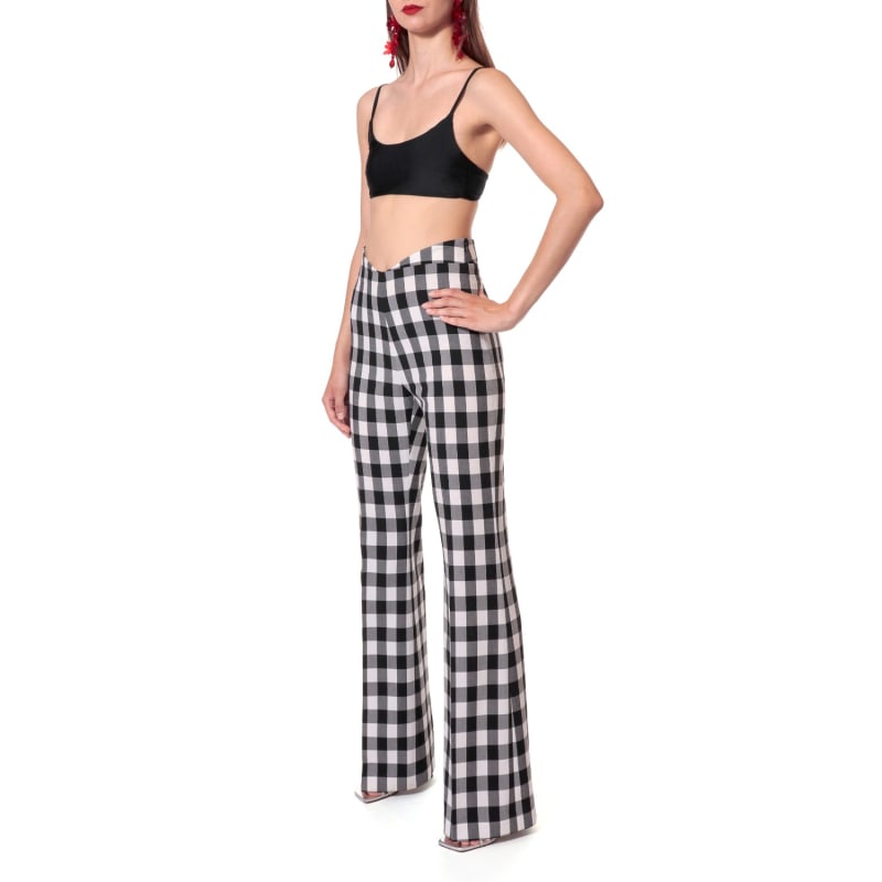 High waisted hotsell check trousers