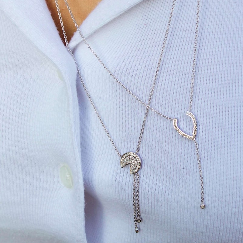 Thumbnail of Drizzle Drip Lariat Necklace In 14 Kt Rose Gold Vermeil On Sterling Silver image