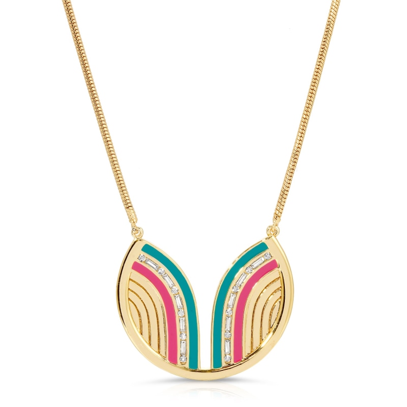 Thumbnail of South Beach Necklace- Teal/Fuchsia image