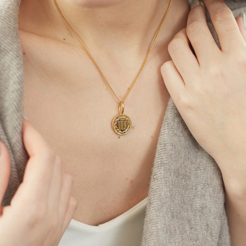 Thumbnail of American Coin Necklace In Yellow Gold Plate image