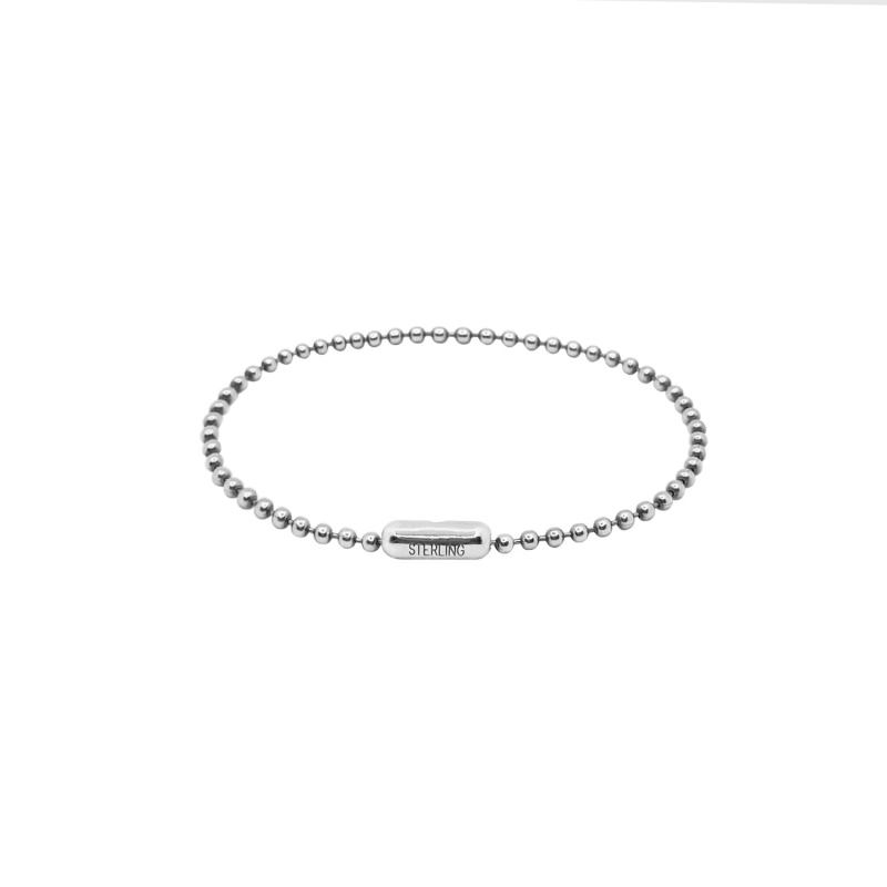 Thumbnail of Sterling Silver Beads Chain Bracelet - Large image