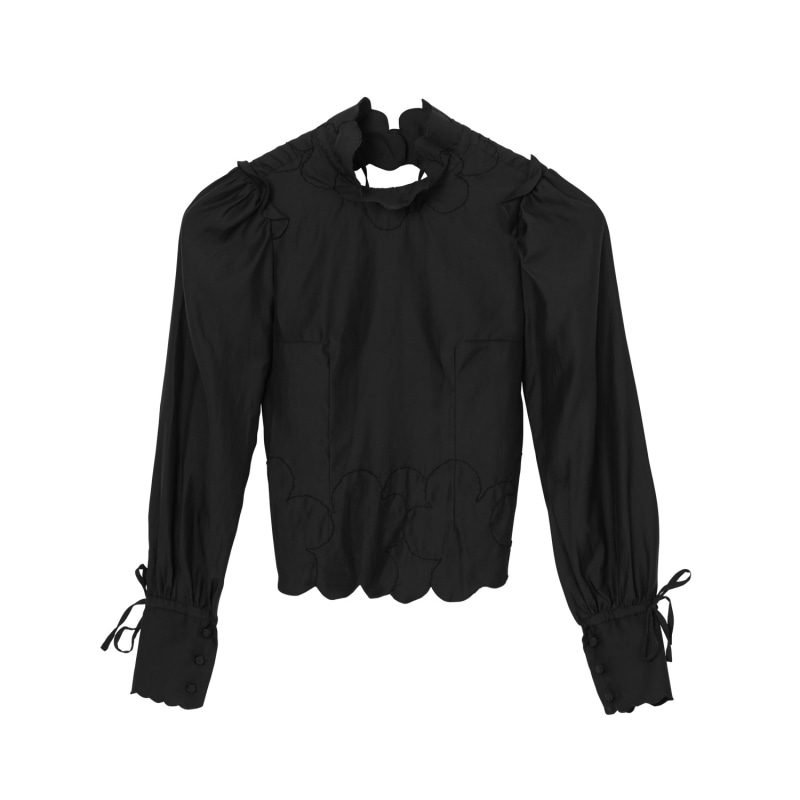 Thumbnail of The Liapure Backless Flower Blouse Black image