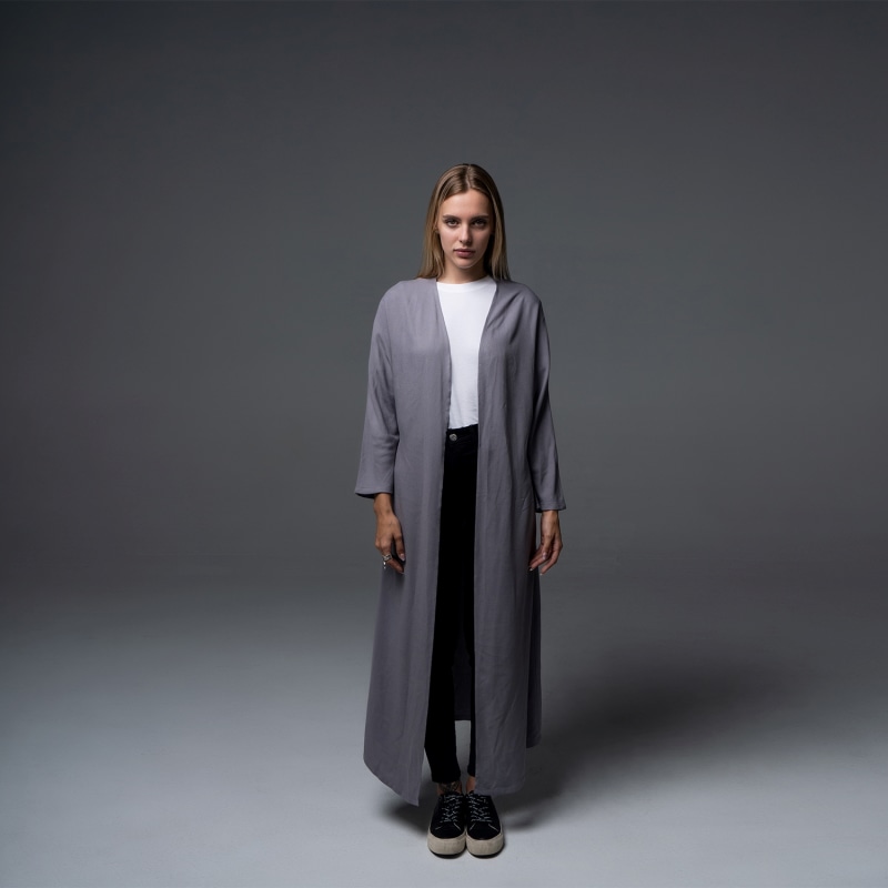 Thumbnail of Light Blue Grey Neutral Plain Kimono image