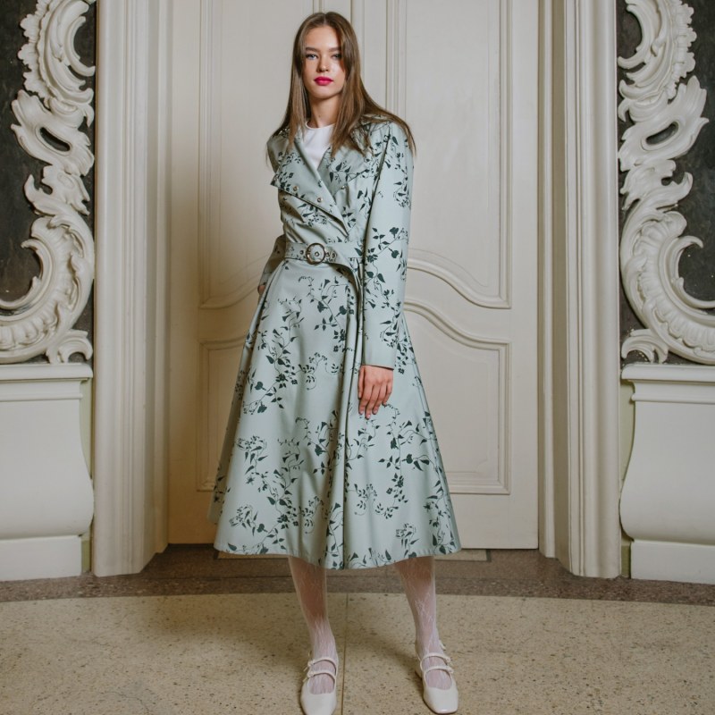 Thumbnail of Light Green Trench Coat for Spring: Minty Meadow image