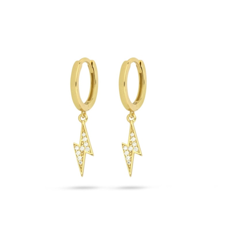 Lightning bolt drop earrings deals