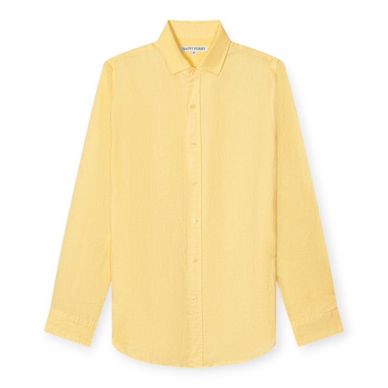 Thumbnail of Slim Fit Lightweight Linen Shirt – Yellow image