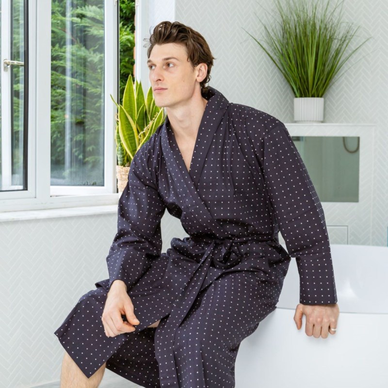 Thumbnail of Lightweight Men's Dressing Gown - Atlas Grey image