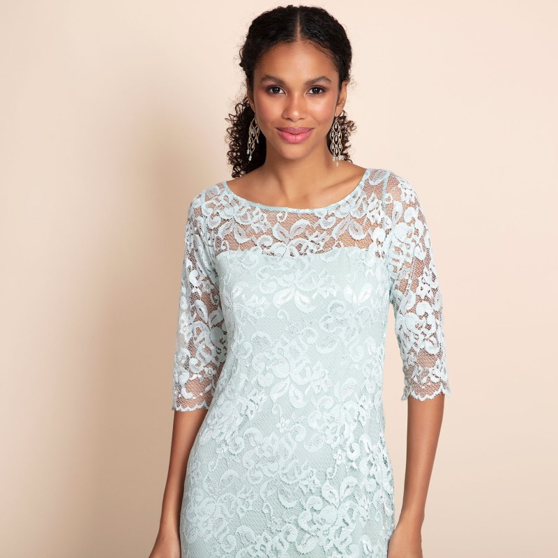Lila Dress Mint Silver Green - Evening Dresses, Occasion Wear and