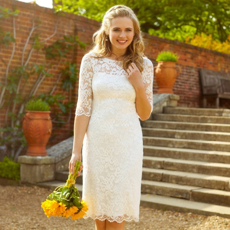 Thumbnail of Lila Lace Wedding Dress In Ivory image