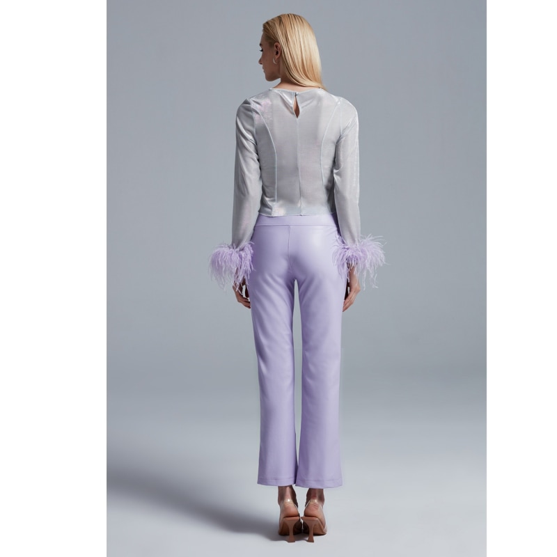 Thumbnail of Lilac Dahlia Vegan Leather Pants image