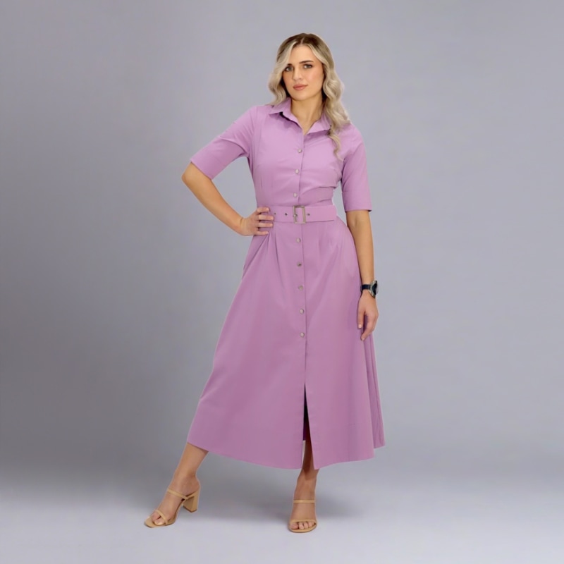 Thumbnail of Lilac Kate Dress A-Line In Cotton Spandex image