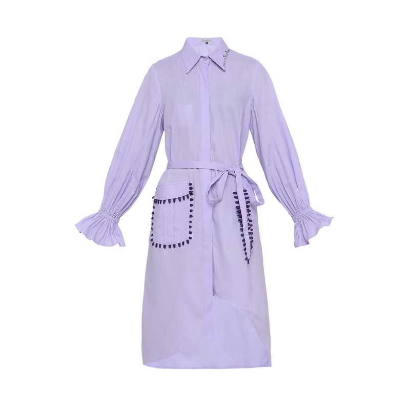 Women's Pink / Purple Lilac Poplin Shirt Dress | Extra Small | Style Junkiie