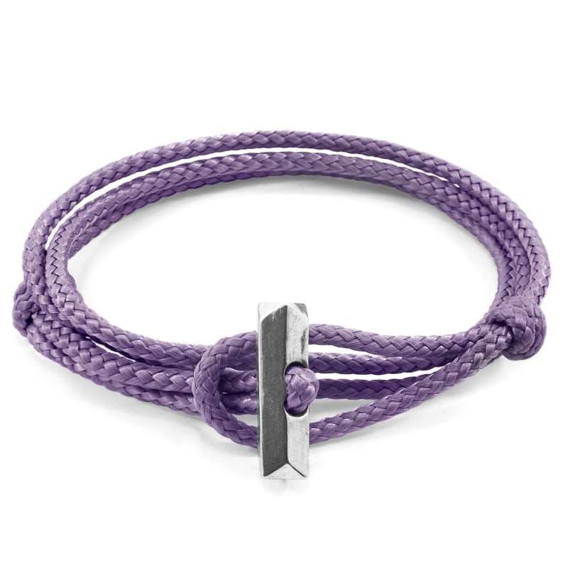 Thumbnail of Lilac Purple Oxford Silver & Rope Bracelet image