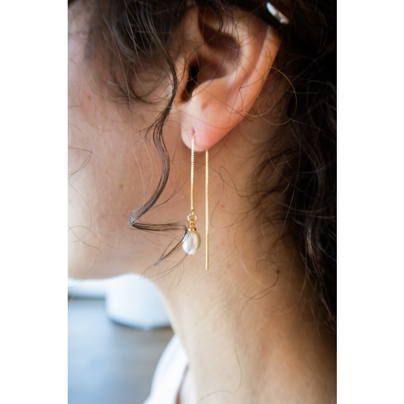 Lilith Pearl Thread Earrings seree Wolf Badger