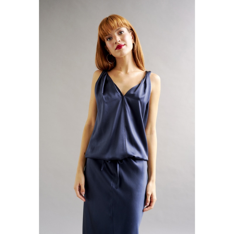 Thumbnail of Lily Silk Twist Strap Camisole - Navy image