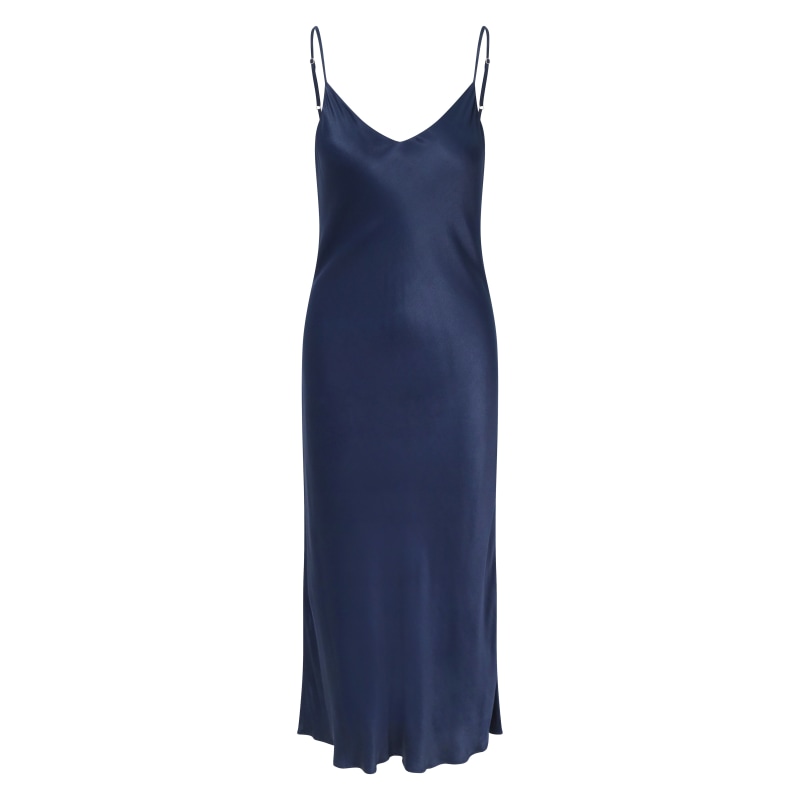 Thumbnail of Lily Satin Slip Dress In Midnight Blue image