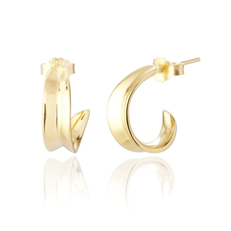 Thumbnail of Gold Curve Hoop Earrings image