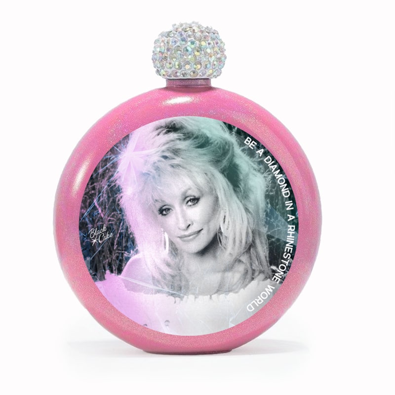 Thumbnail of Limited Edition Festival Dolly Parton Tribute Glitter Retro Pink Spirit Flask image