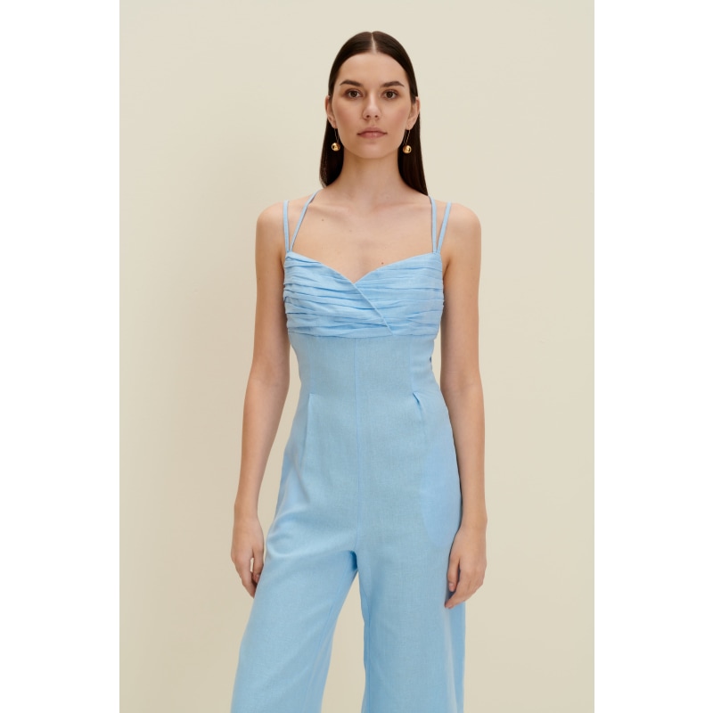 Thumbnail of Linen-Blend Jumpsuit In Light Blue image