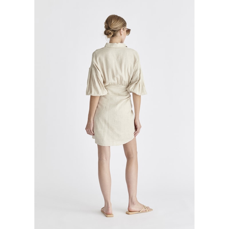 Thumbnail of Linen Blend Shirt Dress In Oatmeal image