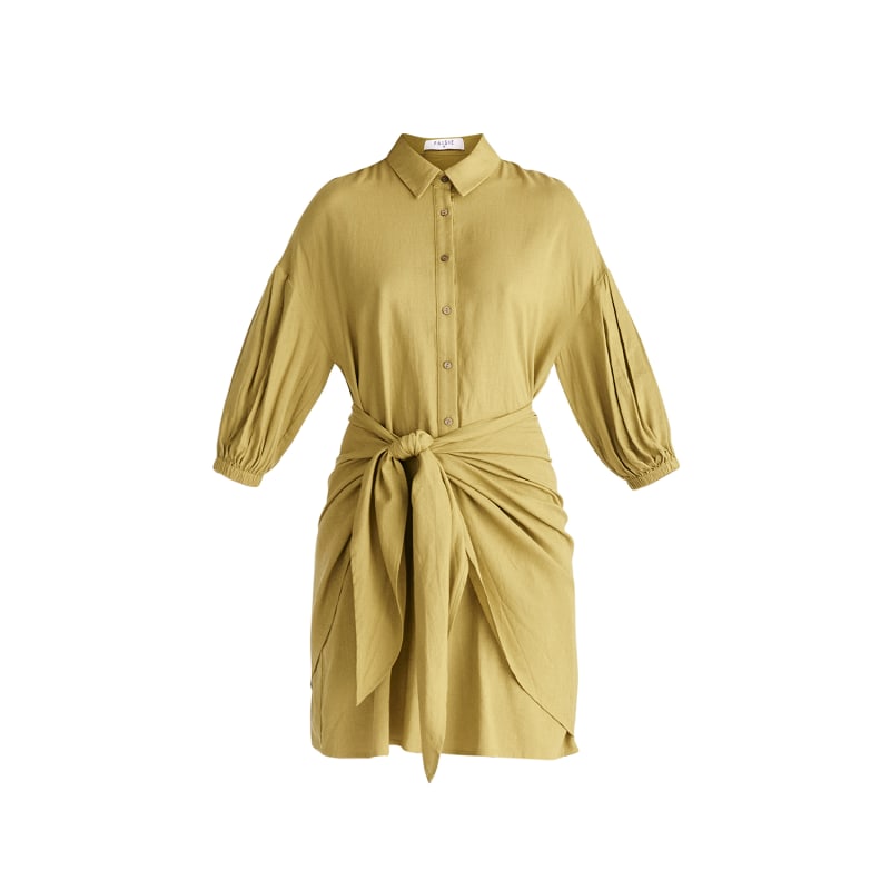 Thumbnail of Linen Blend Shirt Dress In Olive image