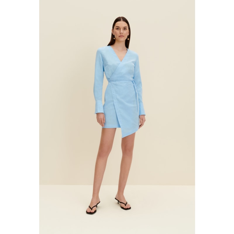 Powder blue linen dress hotsell