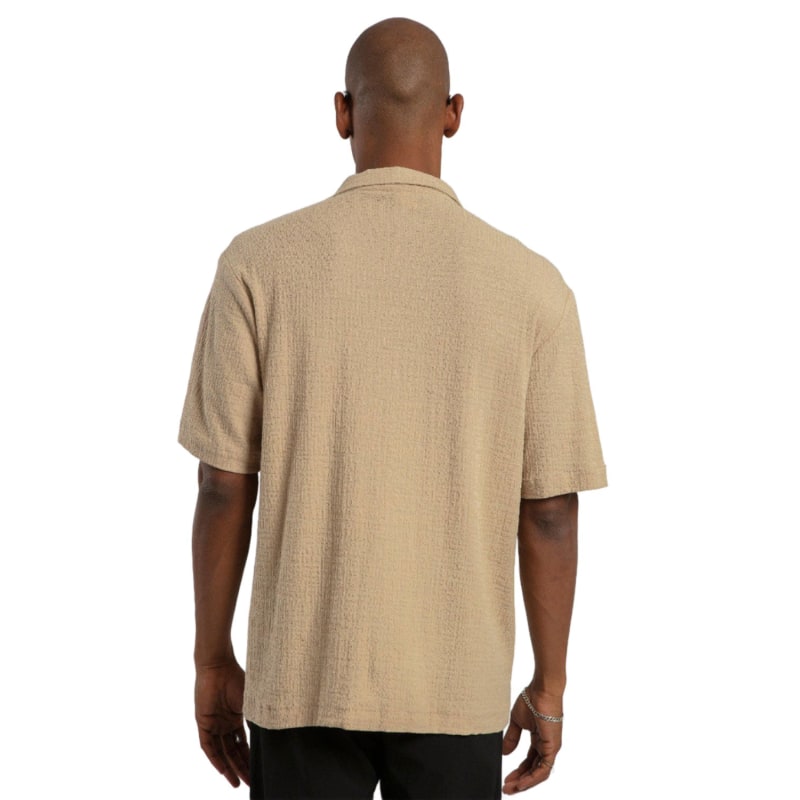 Thumbnail of Linen Button Down Short Sleeve Shirt - Camel image