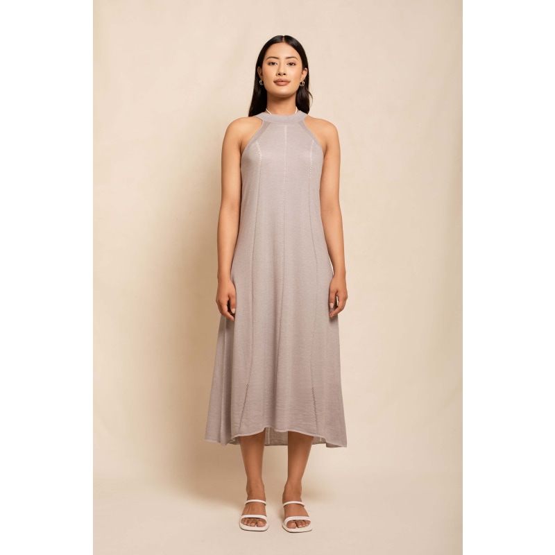 Thumbnail of Linen Cashmere Midi Dress Green image