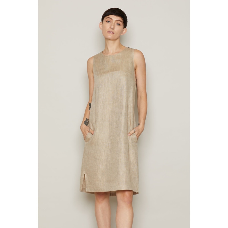 Thumbnail of Linen Gauti Dress - Beige image