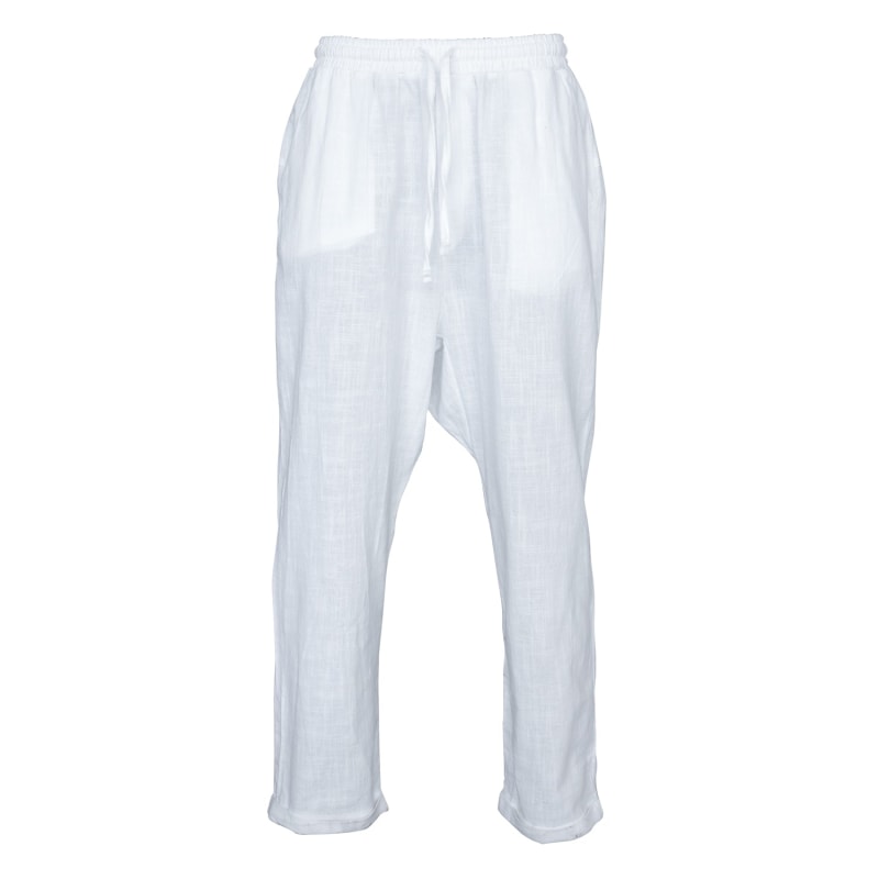 Thumbnail of Tied Linen White Pants image