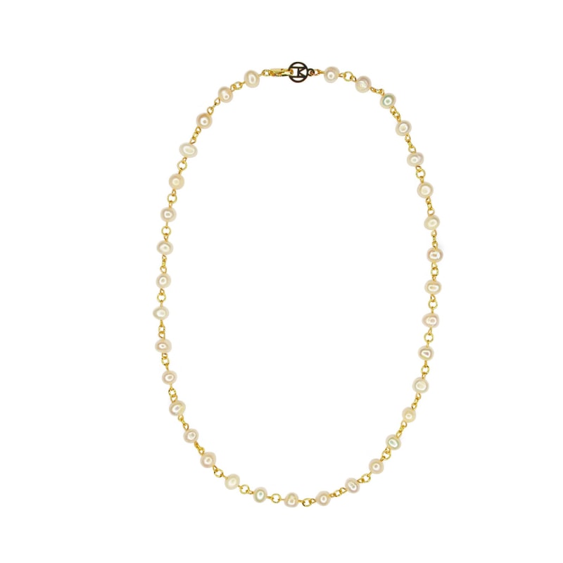 Thumbnail of Linked Gold Pearl Necklace image