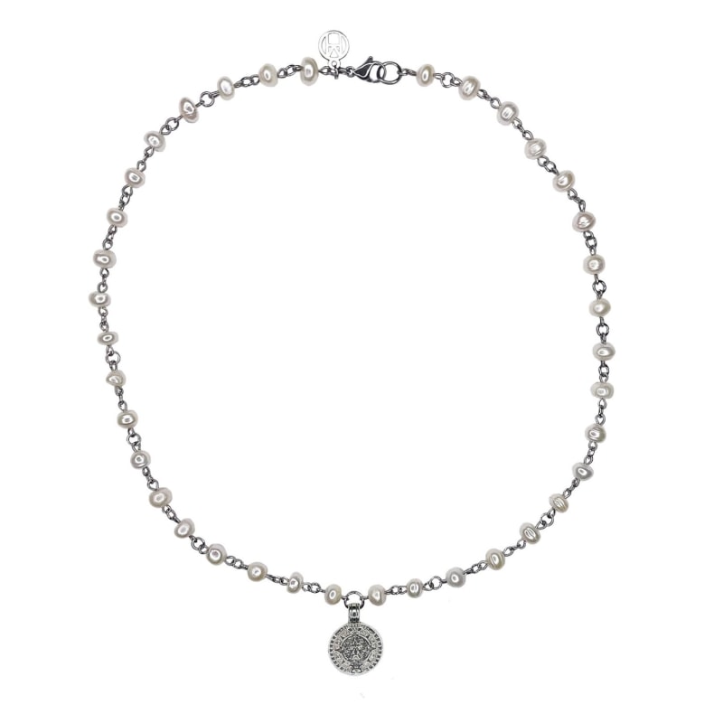 Thumbnail of Linked Pearl Coin Necklace image