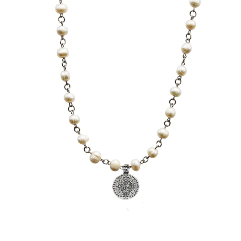 Thumbnail of Linked Pearl Coin Necklace image