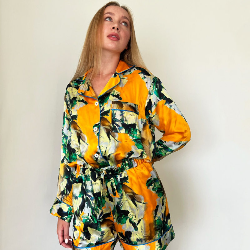 Thumbnail of Lisa Silk Pyjama Romper - Multicolour image