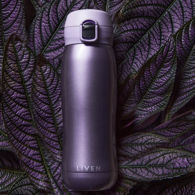 Thumbnail of Liven Glow™ Ceramic-Coated Insulated Stainless Steel Water Bottle - Purple image