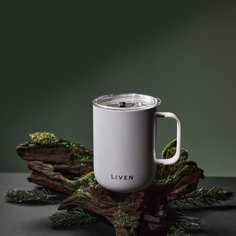 Thumbnail of Liven Glow™ Ceramic-Coated Stainless Steel Camp Mug - White image