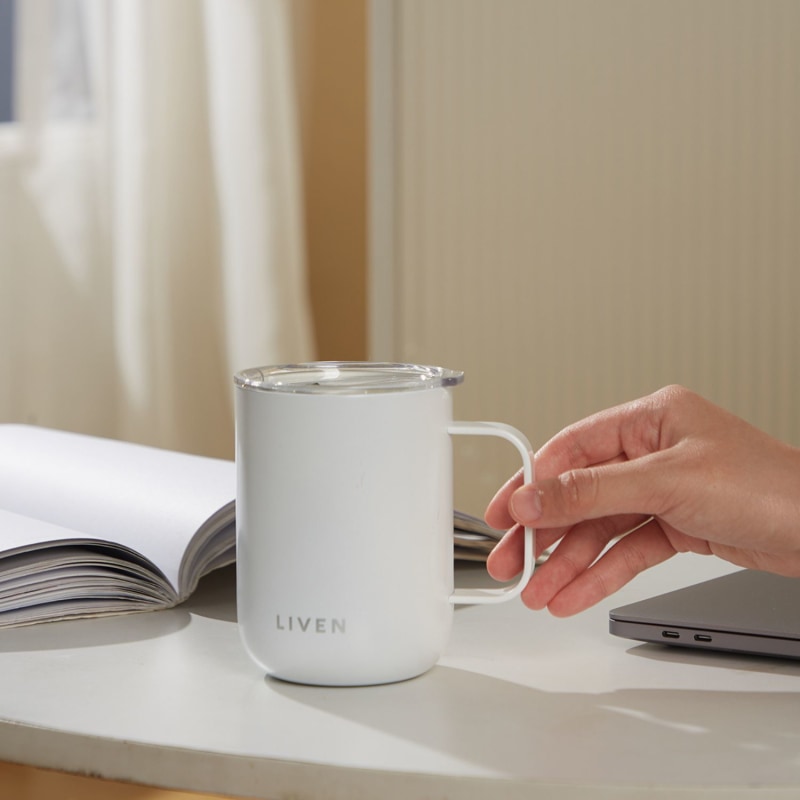 Thumbnail of Liven Glow™ Ceramic-Coated Stainless Steel Camp Mug - White image