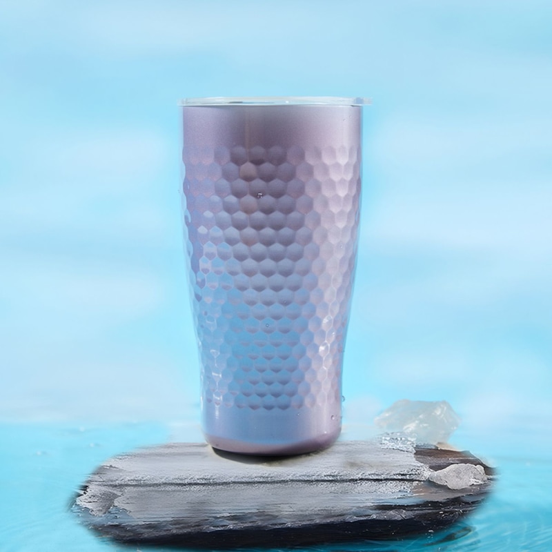 Thumbnail of Liven Glow™ Harmony Honey Comb Ceramic-Coated Stainless Steel Tumbler - Purple image