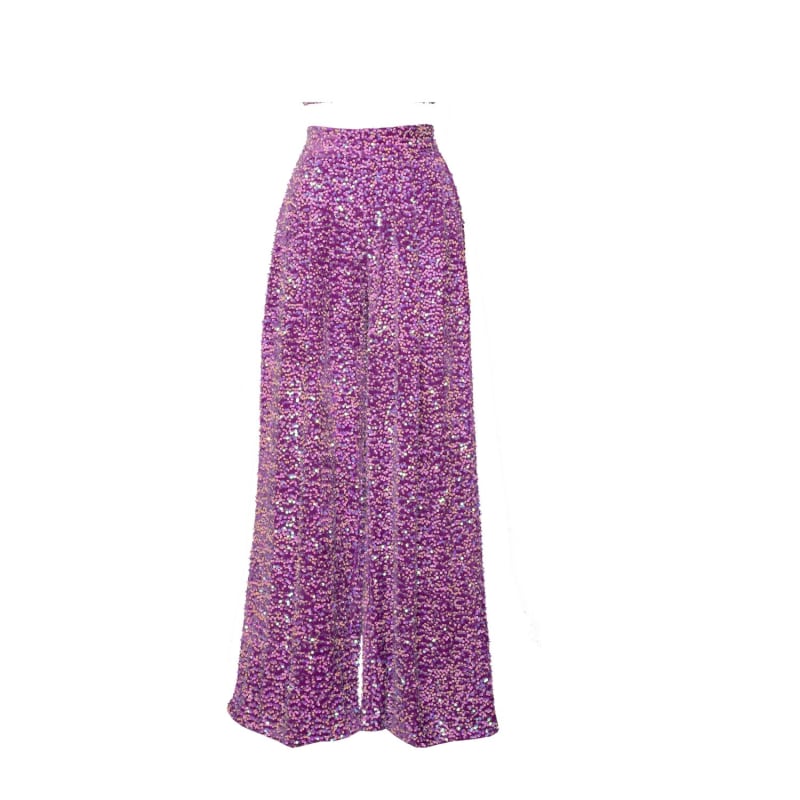 Purple sequin pants 2025