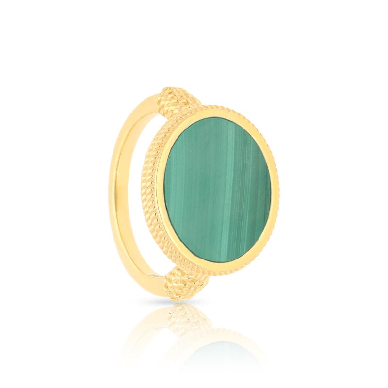 Thumbnail of Ara Woven Ring - Gold & Malachite image