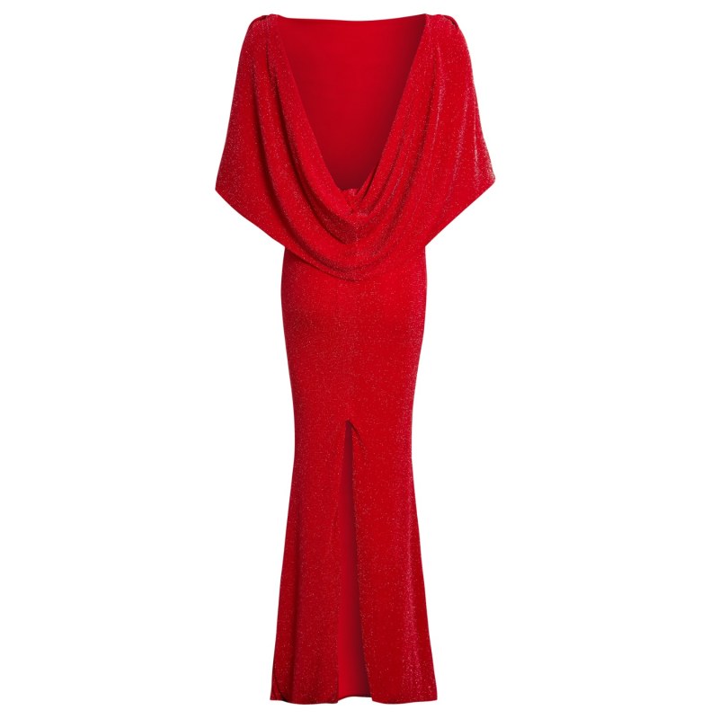 Thumbnail of Marilyn Red Cowl Back Gown image