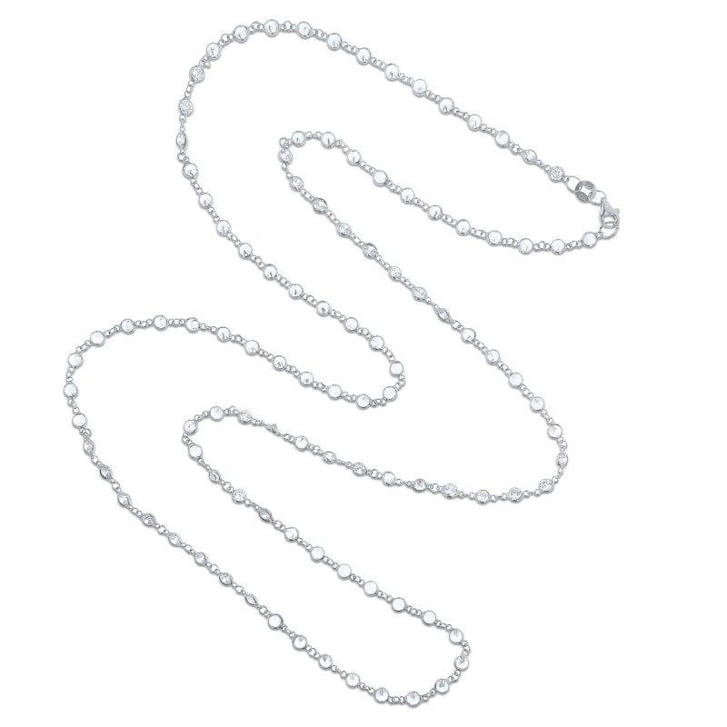 Thumbnail of White SM Swarovski Long Necklace  image