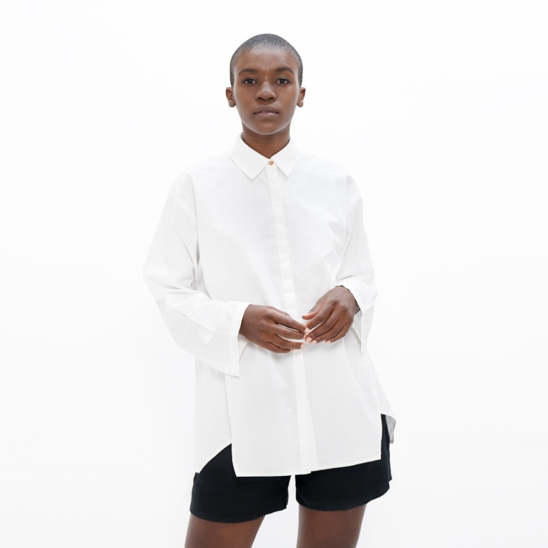 Thumbnail of Budapest Organic Cotton Poplin Oversized Shirt - White image