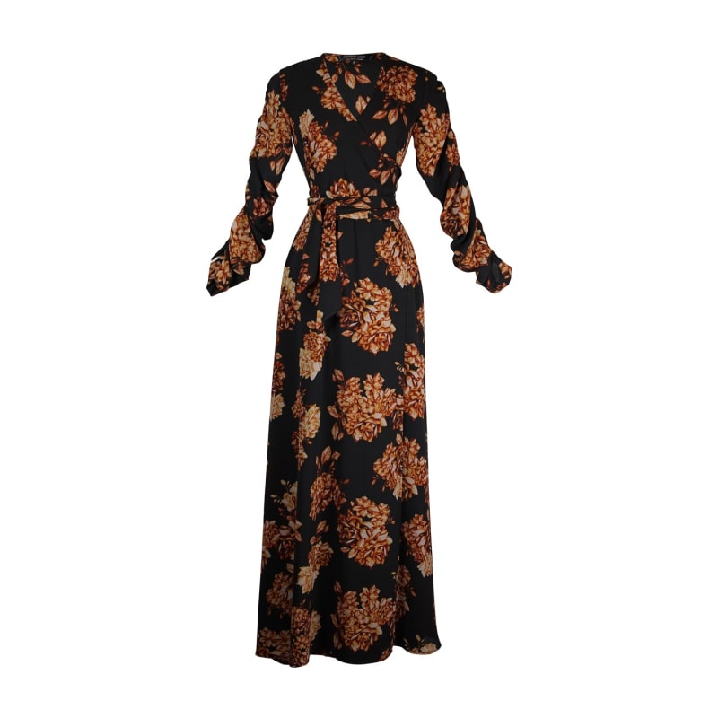 Thumbnail of Sepia Floral Wrap Dress image