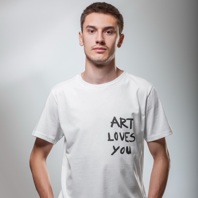 White Art Loves You T-Shirt by Vedrana Mastela