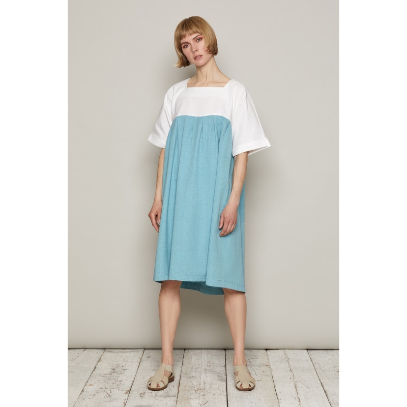 Thumbnail of Loose Fitted Cher Ami Dress Blue In Organic Cotton image