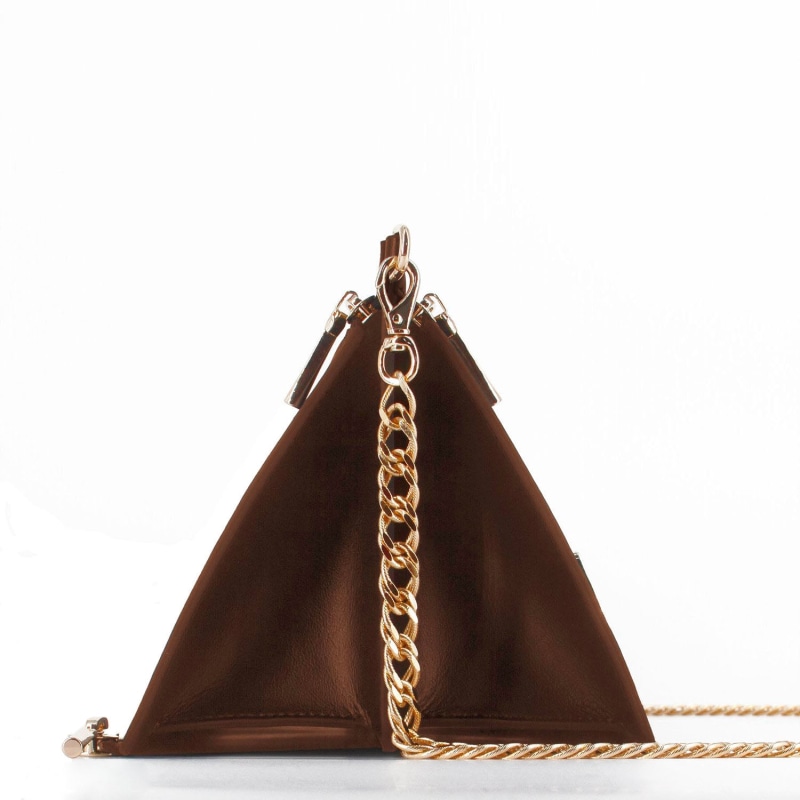 Thumbnail of Chestnut Amsterdam Triangle Crossbody Bag/ Gold Hardware image